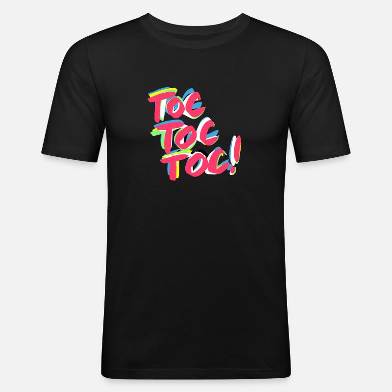 Toc toc toc ! - T-shirt près du corps Homme - noir
