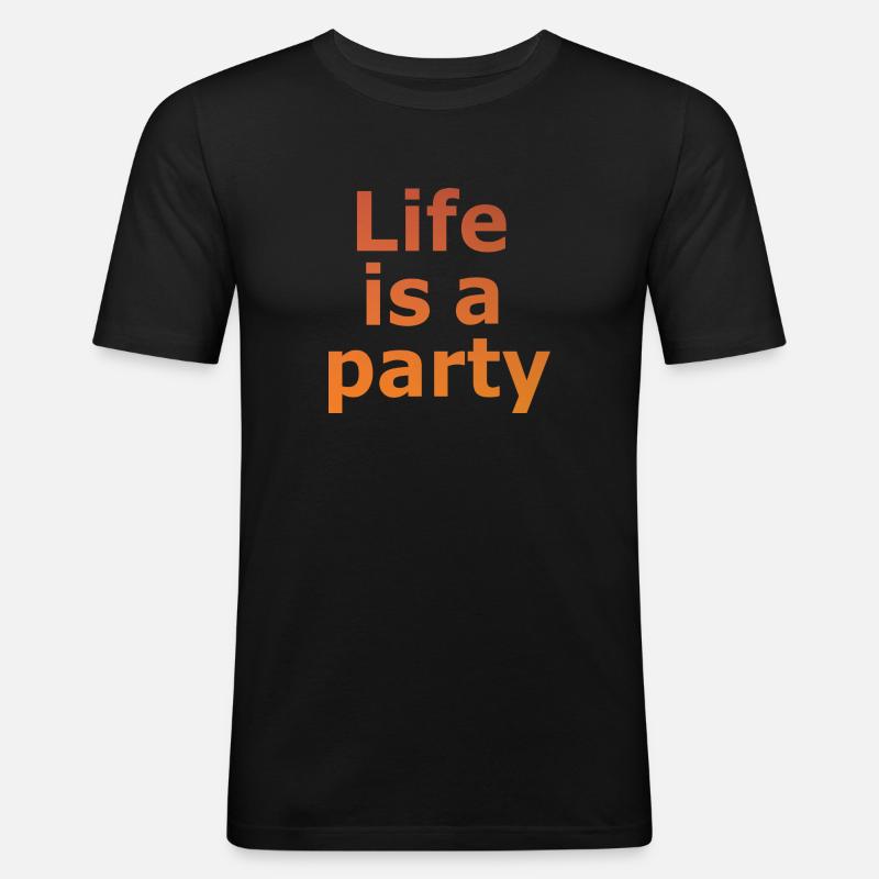 Partei - Männer Slim Fit T-Shirt - Schwarz