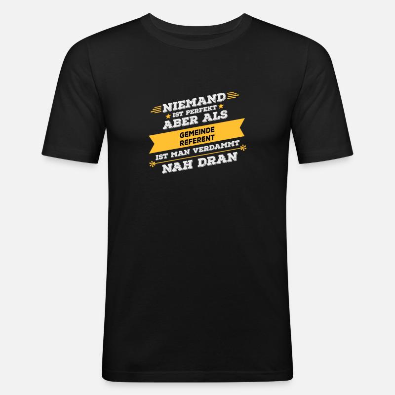 Gemeindereferent Beruf Geschenk - Männer Slim Fit T-Shirt - Schwarz