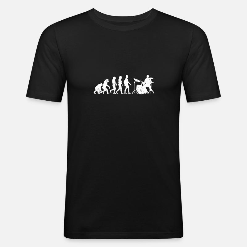 Drummer evolution drums gift drummer - Men's Slim Fit T-Shirt - black