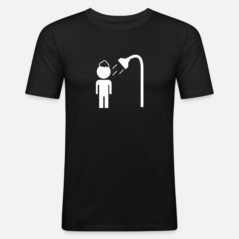 duschen - Männer Slim Fit T-Shirt - Schwarz