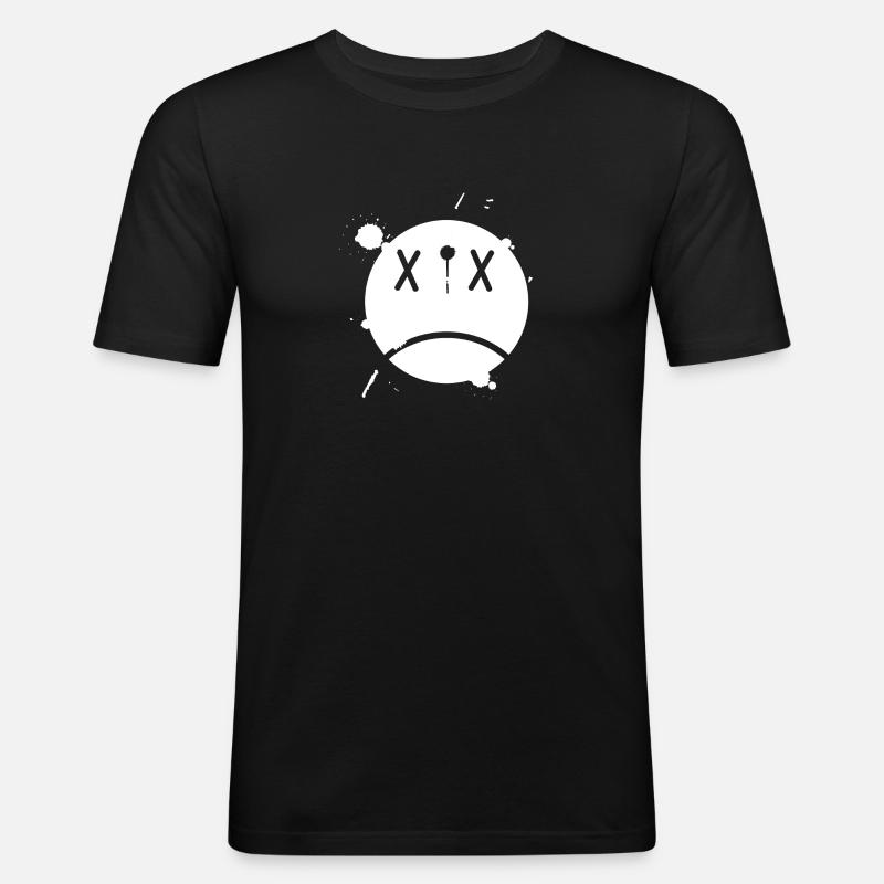 Smiley 01 - Männer Slim Fit T-Shirt - Schwarz