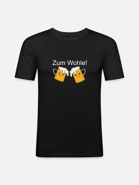 Trinkspruch - Männer Slim Fit T-Shirt - Schwarz