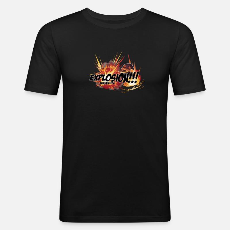 Explosion - Männer Slim Fit T-Shirt - Schwarz
