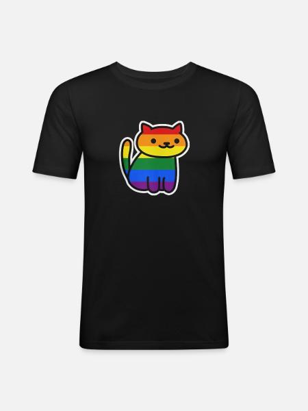 Cat Pride Gay - Men's Slim Fit T-Shirt - black