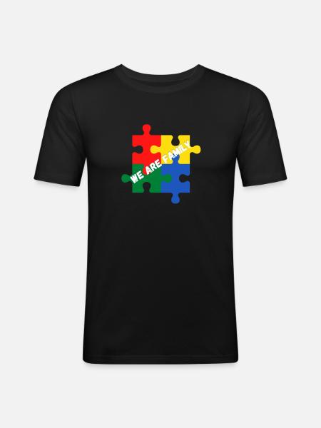 Vi er familie. Vi er en familie - Herre Slim Fit T-Shirt - sort