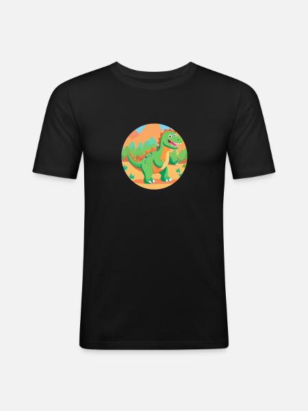 Jungle Dino Fun - Men's Slim Fit T-Shirt - black