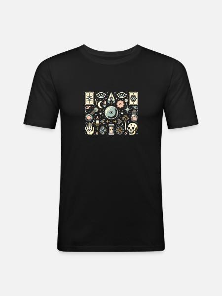 Ésotérisme - T-shirt près du corps Homme - noir