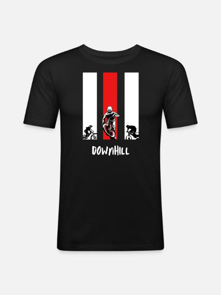 Downhill Stripes - Men's Slim Fit T-Shirt - black