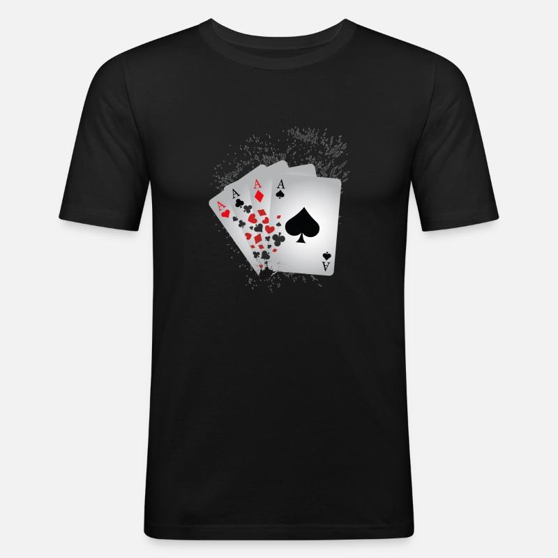 4 Aces - Männer Slim Fit T-Shirt - Schwarz
