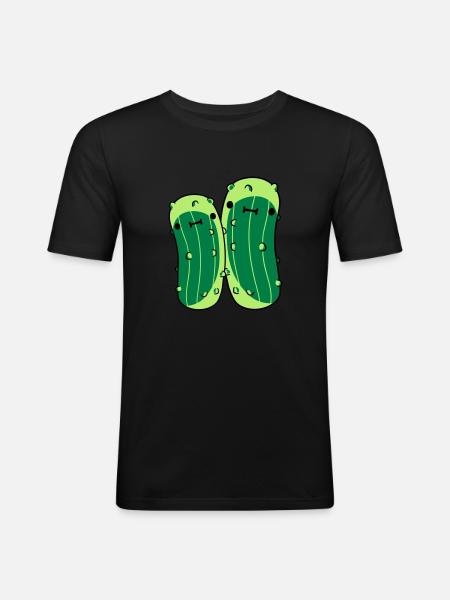 2 small cucumbers with sweet - Men's Slim Fit T-Shirt - black
