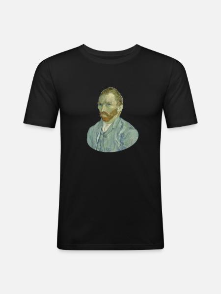 Vincent van Gogh Selvportræt Selvbillede Vincent - Herre Slim Fit T-Shirt - sort