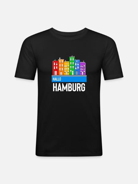 Hambourg - T-shirt près du corps Homme - noir