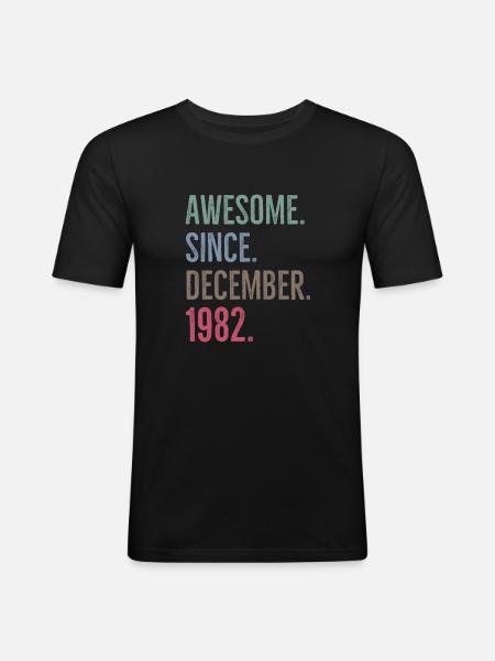 Awesome Since December 1982 - Men's Slim Fit T-Shirt - black