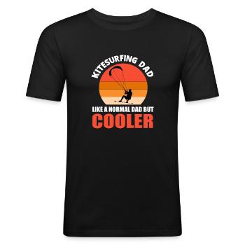 Funny Kitesurfing Dad like a normal dad but cooler - Men's Slim Fit T-Shirt - black - Front - Nik (191cm)