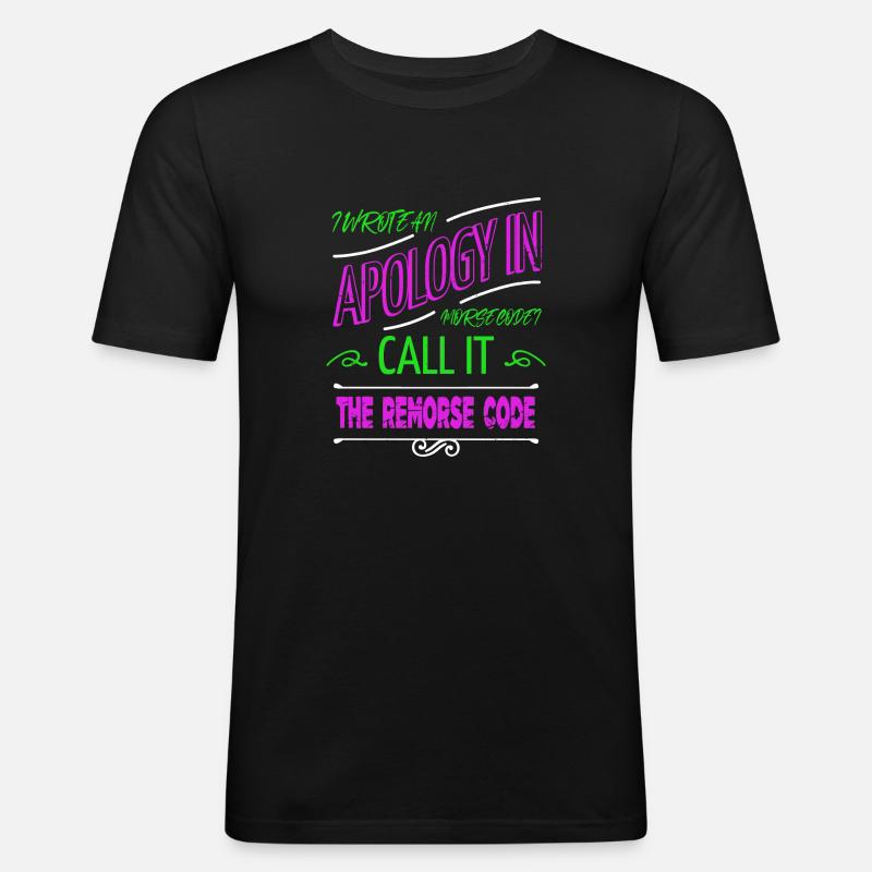 college student programming computer language - Männer Slim Fit T-Shirt - Schwarz