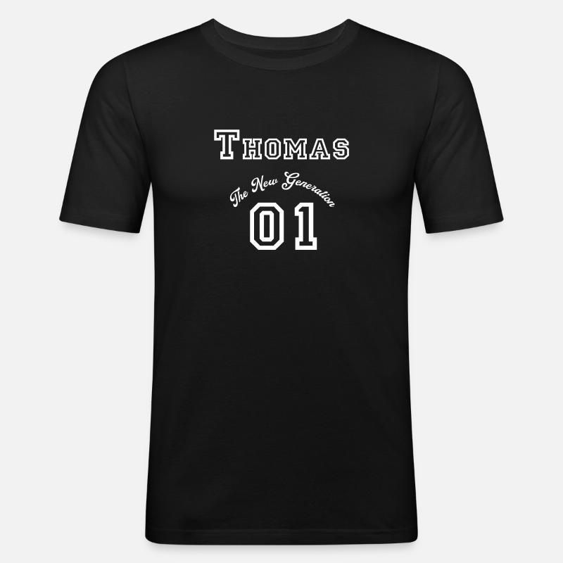 First name Thomas - white - Men's Slim Fit T-Shirt - black