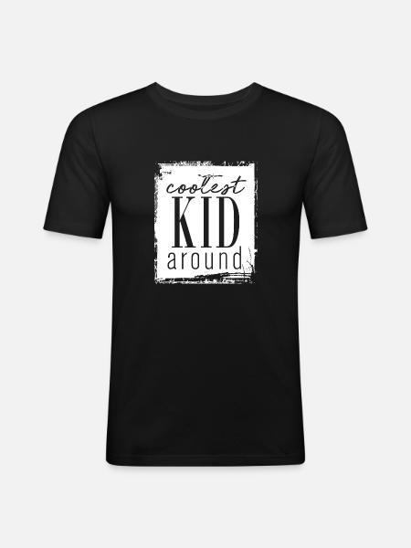 Coolest Kid around - Männer Slim Fit T-Shirt - Schwarz