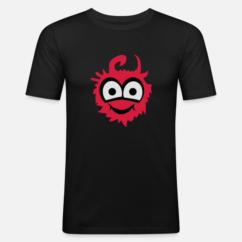 monster cute - Männer Slim Fit T-Shirt - Schwarz