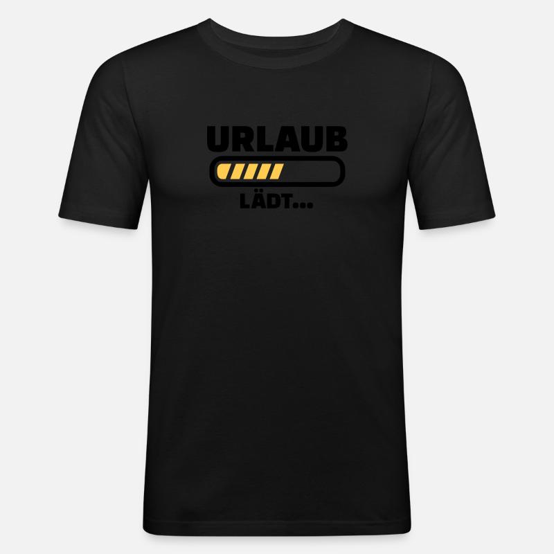 Urlaub - Männer Slim Fit T-Shirt - Schwarz