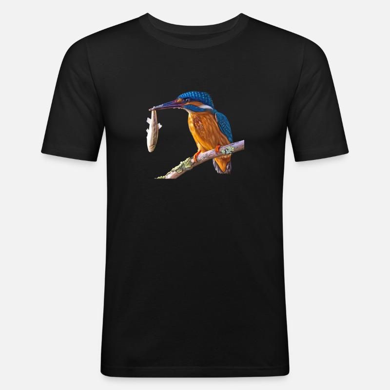 kingfisher eisvogel - Männer Slim Fit T-Shirt - Schwarz