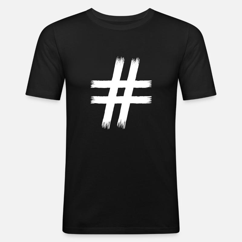 hashtag - Camiseta ajustada hombre - negro