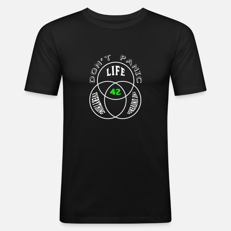 Dont Panic - Männer Slim Fit T-Shirt - Schwarz