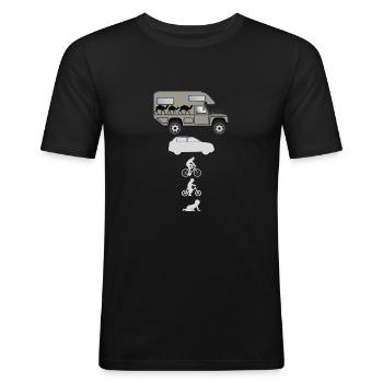 Camping-car tout-terrain Evolution - T-shirt près du corps Homme - noir - Devant - Nik (191cm)