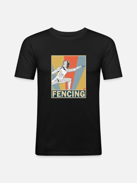 fencing - Men's Slim Fit T-Shirt - black