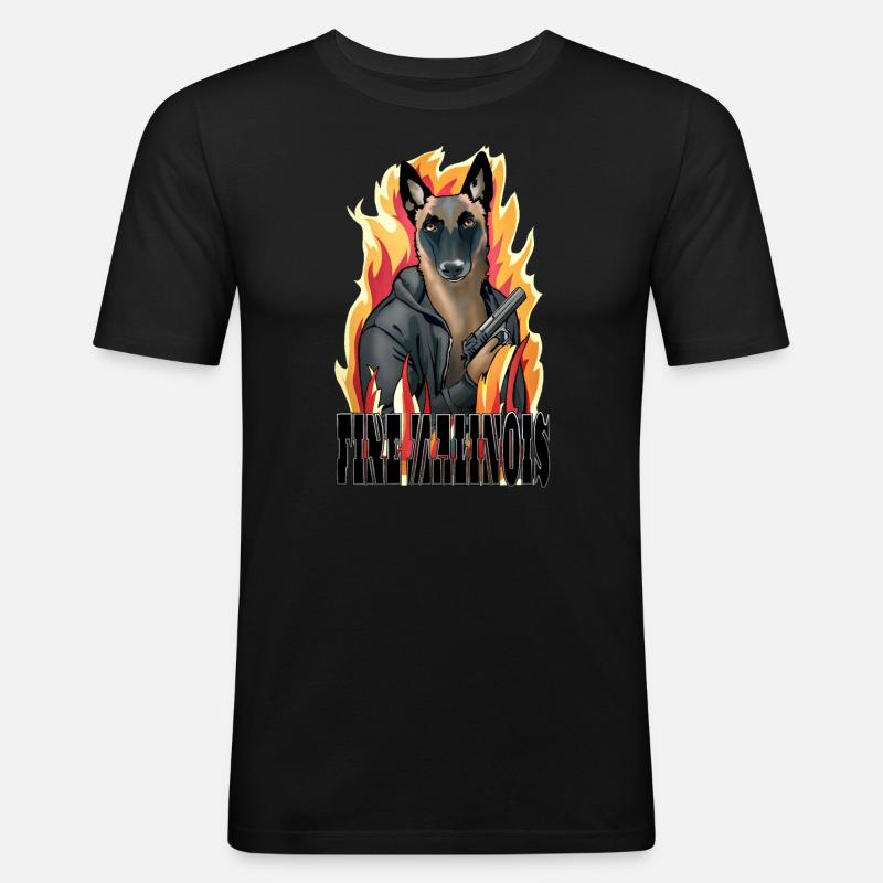 Malinois Badboy - Männer Slim Fit T-Shirt - Schwarz