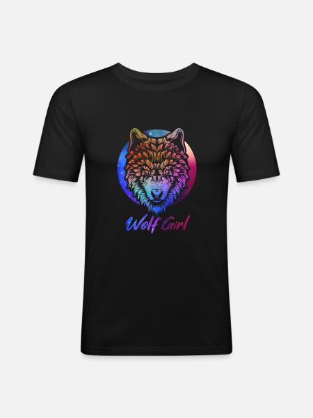 Wolf - Men's Slim Fit T-Shirt - black