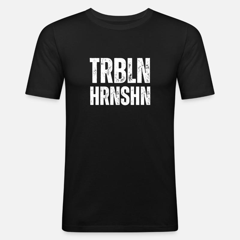 TRBLN HRNSHN - Männer Slim Fit T-Shirt - Schwarz