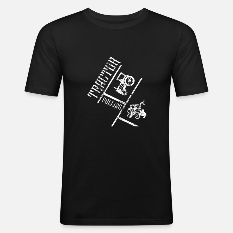 tractor pulling - Men's Slim Fit T-Shirt - black