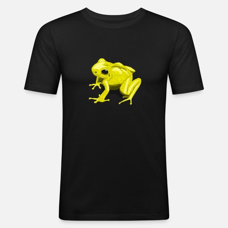 gelber Giftpfeilfrosch - Männer Slim Fit T-Shirt - Schwarz