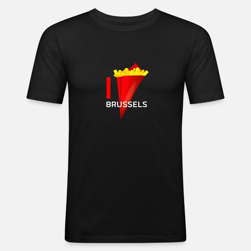 Ich liebe Brüssel - Männer Slim Fit T-Shirt - Schwarz