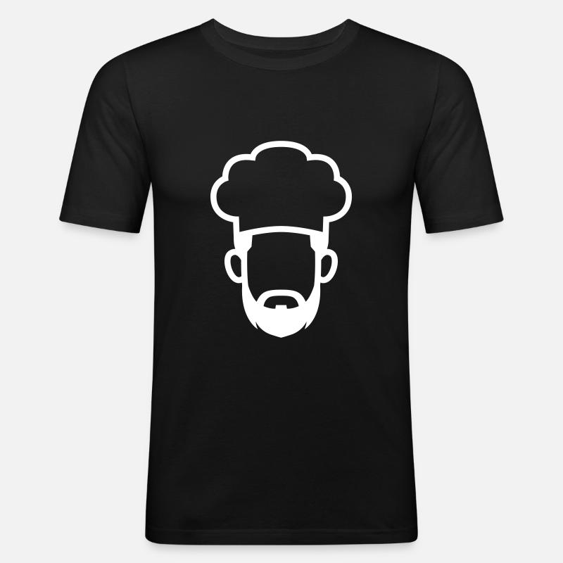 kochmütze symbol - Männer Slim Fit T-Shirt - Schwarz