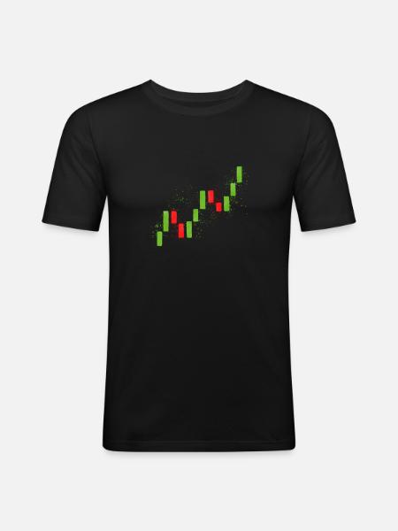 Trading Candlesticks 1 - Männer Slim Fit T-Shirt - Schwarz