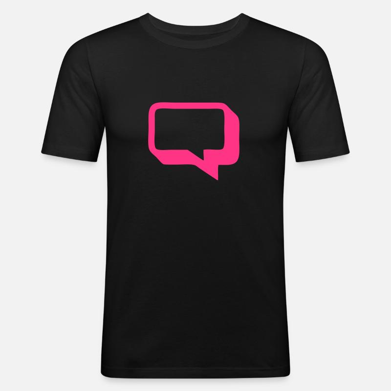 3D speech bubble 1färbig - Men's Slim Fit T-Shirt - black