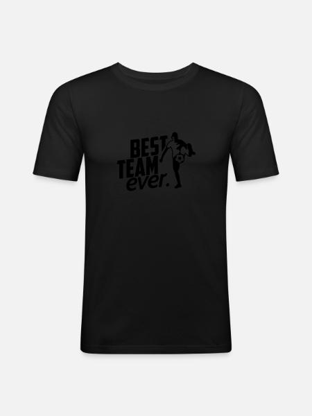 Fußballmannschaft - Männer Slim Fit T-Shirt - Schwarz
