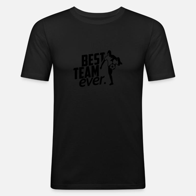 Fußballmannschaft - Männer Slim Fit T-Shirt - Schwarz
