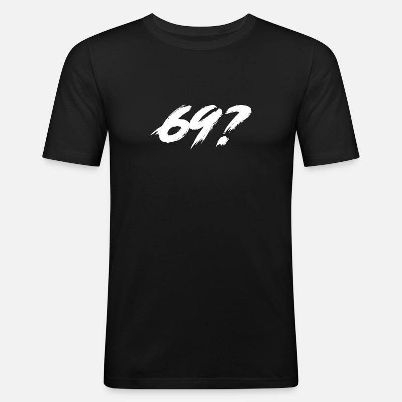 69? - Männer Slim Fit T-Shirt - Schwarz
