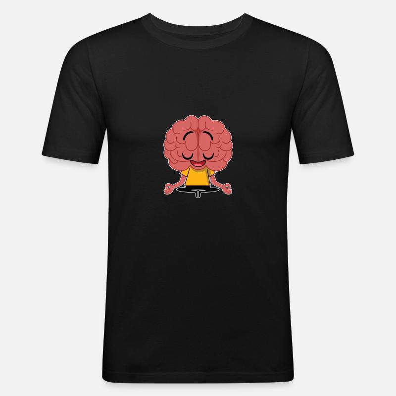 Brain meditation - Premium Design - Männer Slim Fit T-Shirt - Schwarz