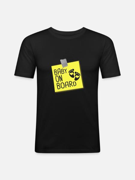 baby on board - Men's Slim Fit T-Shirt - black