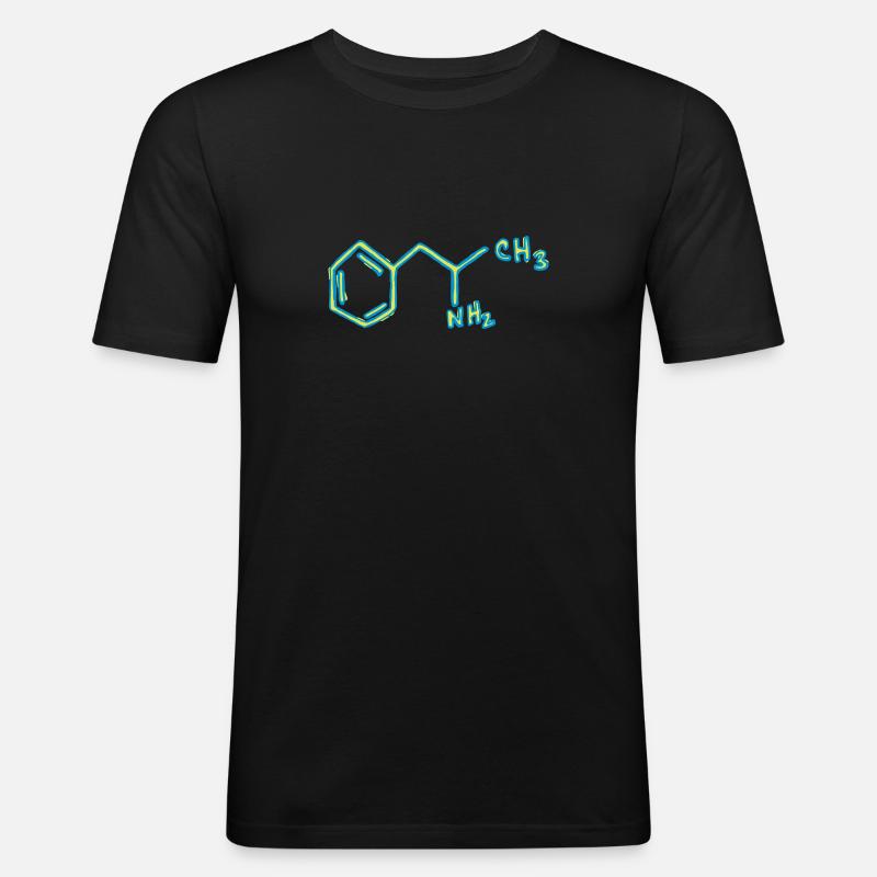 Amphetamin Strukturformel Chemie - Männer Slim Fit T-Shirt - Schwarz