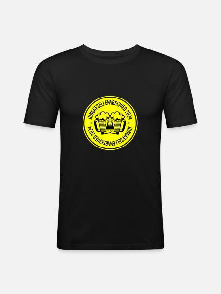Junggesellenabschied 2024 Bier - Männer Slim Fit T-Shirt - Schwarz