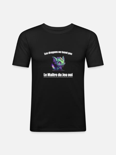 jdr maitre du jeu1 - T-shirt près du corps Homme - noir
