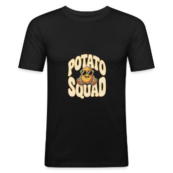 Potato squad - Men's Slim Fit T-Shirt - black - Front - Nik (191cm)