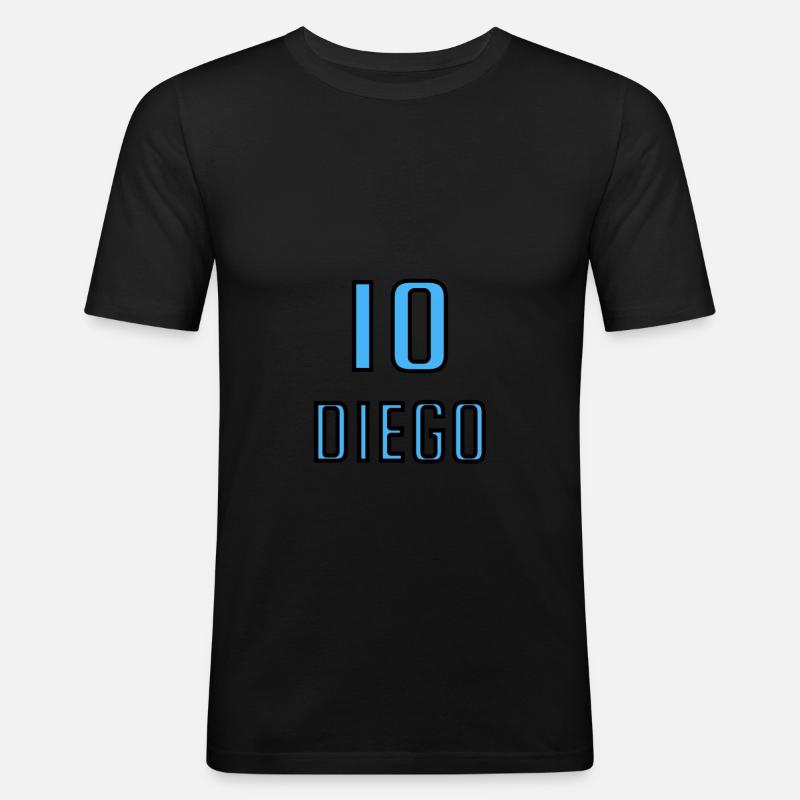 Diego 10 Blue - Männer Slim Fit T-Shirt - Schwarz