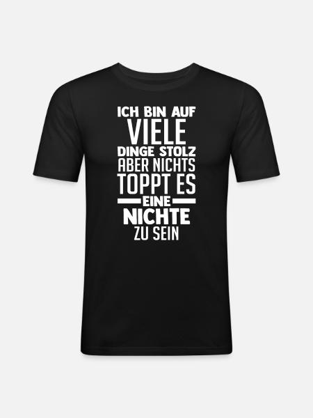 Nichte - Männer Slim Fit T-Shirt - Schwarz