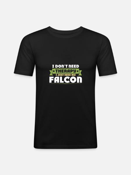 Falconry Therapy Saying - Men's Slim Fit T-Shirt - black